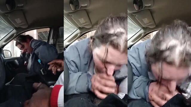 A street girl agreed to fuck for money with a stranger in public