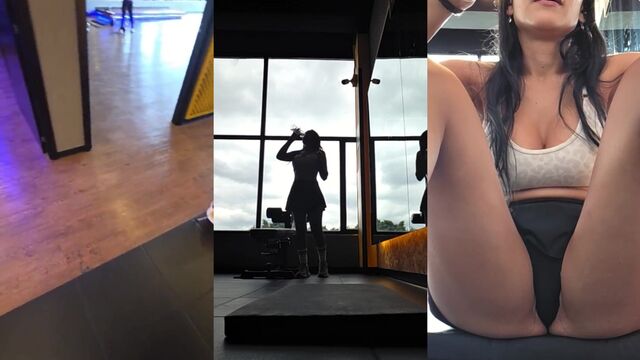 A sexy girl met her lover at the gym, and they got naughty