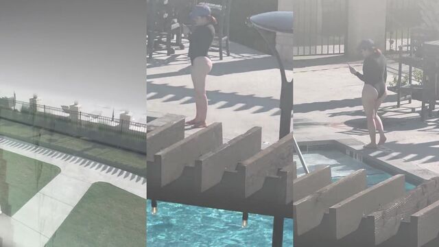 Bitches at the pool, having lots of fun