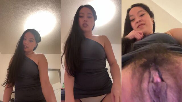 A cute girl masturbates her wet pussy with her fingers until she comes