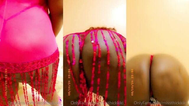 Thick African beauty Ms Thickki showing off her juicy big ass in twerking action