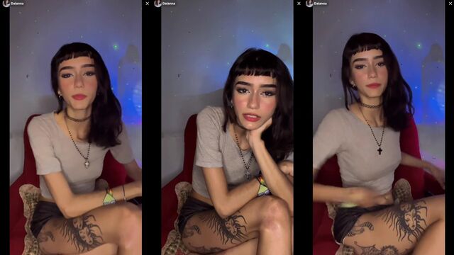 Petite d414nn4 getting fucked on TikTok Live, big cock bulge flashing