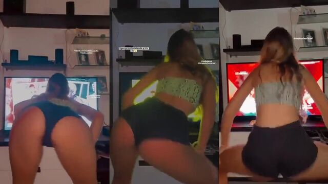 A cute girl dancing funk in a bold way on Instagram