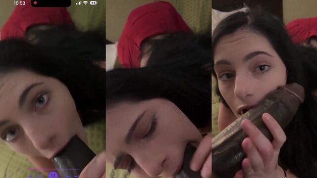 A tiny college girl is getting fucked by a huge black cock