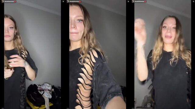 A guy masturbates his cock on TikTok live, showing a bulge