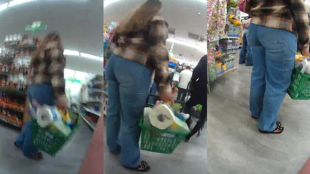 Juicy Latina ass in tight jeans is a real treat