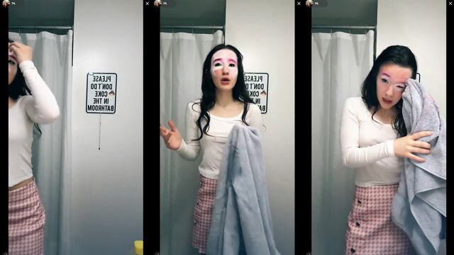 Petite dancer shows her body while dancing on TikTok live