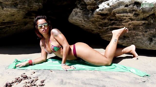 Topless beach photo shoot with the hottest Brazilian models