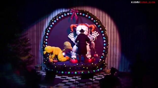 Circus, baby, and Chica on the train for an orgy