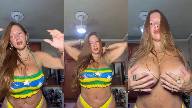 A delicious Brazilian woman with big tits paid for a blowjob