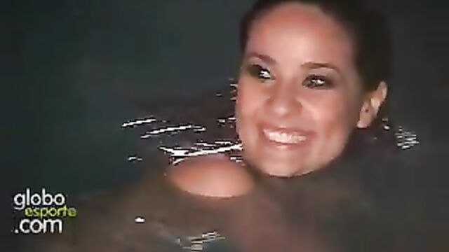 Sensual Brazilian model got naked before playing football with friends