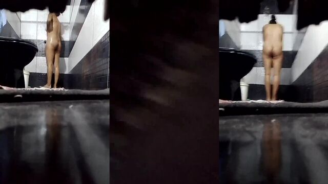 A hot girl taking a bath and rolling around