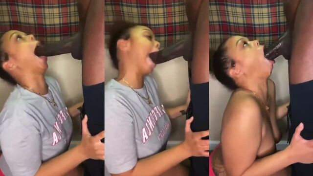 The fat ebony pussy gets slurped up on the balcony