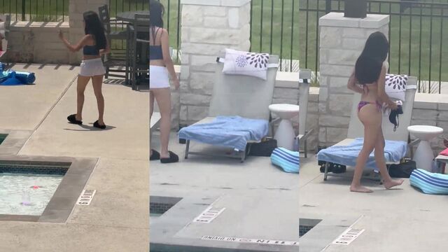 Bunch of wet pussies at the pool