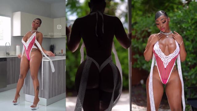 Thick Ebony Girl Twerks Slow Motion With Her Big Booty