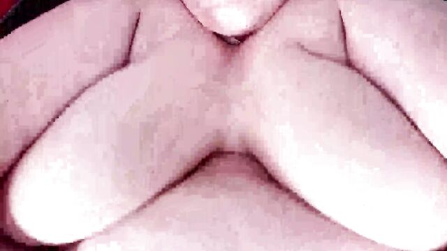A fat girl with big boobs fucks me in POV style