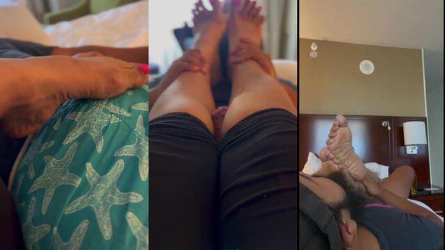 Rapunzel gets her feet worshiped and gives a footjob