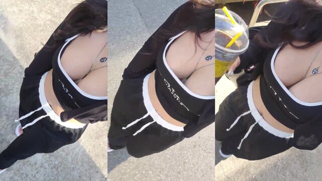 Korean street whore with huge boobs gets fucked hard