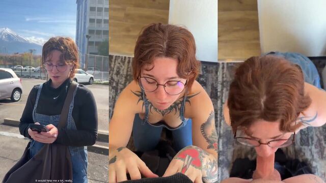 Emo goth teen gets fucked and gives a blowjob