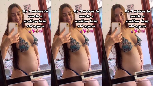 Grávida safada gostosa se deita para pegar um rabo