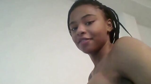 Petite girl in sexy underwear takes off her clothes