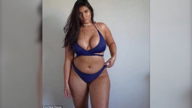LATECIA THOMAS SWIMSUIT PLUS SIZE MODEL TRY ON HAUL HOT IN BIKINI 2018