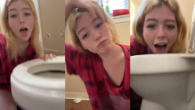 A hot teen humiliated herself on the toilet, indulging in some intense self-pleasure