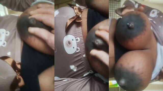 Pregnant lactating MILF Alicia milks her huge boobs