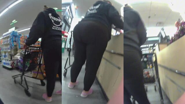 PAWG with lumpy ass gets fucked in public legging
