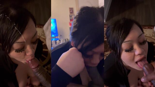 A cute brunette babe gets banged and receives a cum facial