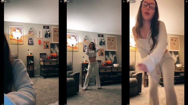 Petite white girl twerks on TikTok live stream