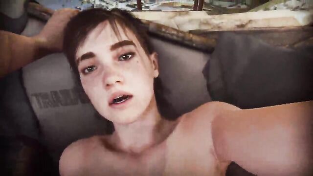 The hot girl Ellie has sex with her friend in the game