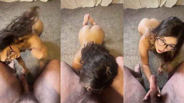 The cutest Latina slut deepthroats cock with incredible skill