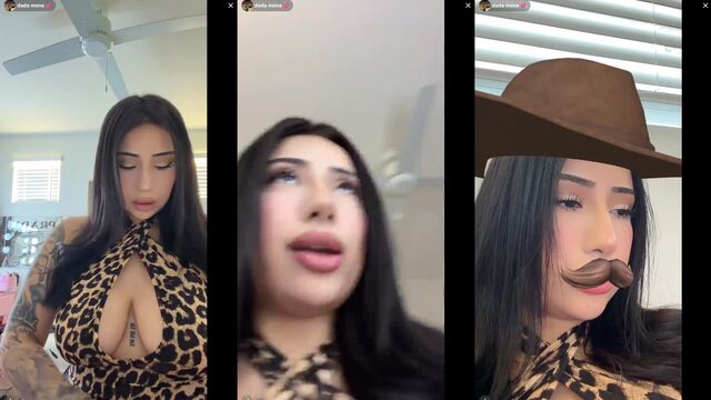 Thicc Latina with big tits shows her phat ass on TikTok live