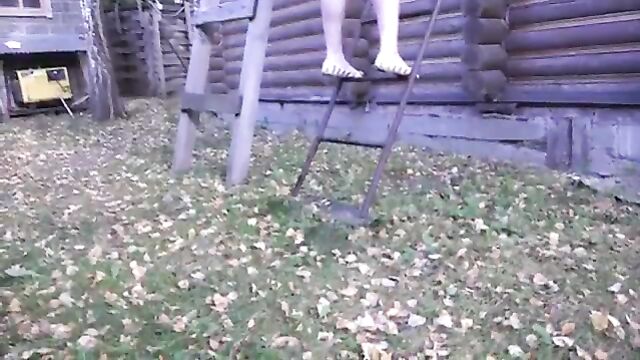 A guy pees in public like a total pervert