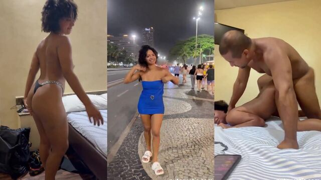A morena got naked and was seen by someone who recorded her