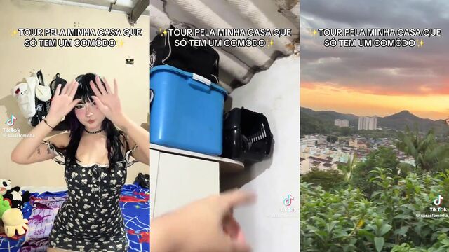 A cute girl with a big ass is famous on TikTok