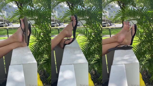 Giantess with big feet and long slender soles crushes everything