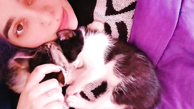 A bad kitty is getting fucked hard by her boyfriend on cam