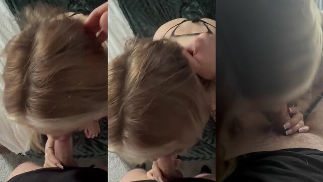 A sexy blonde slut plays with her pussy in a solo session