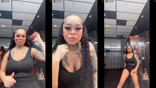 TikTok live with stripper qm0n3y showing hard pokies n action