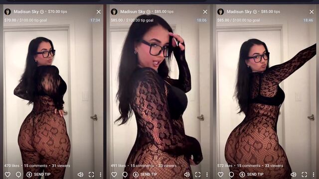 A young and beautiful woman is having fun at home