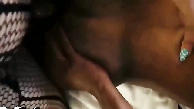 A girl has no pity on her boyfriend's ass hole