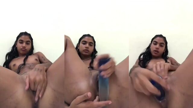 Latina ex-girlfriend shows off her new underwear and plays with toys