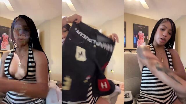 Accidental nip slips during a live TikTok stream