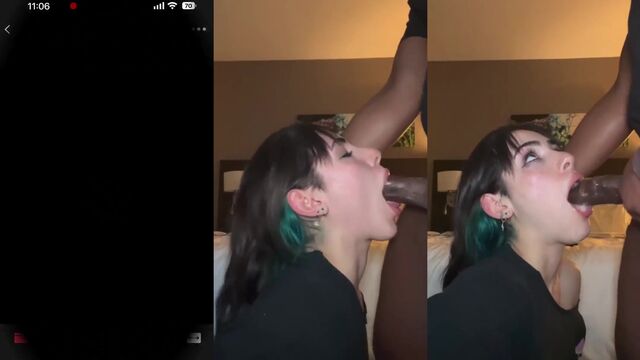 A wild college girl is having fun with a BBC in this hot vid