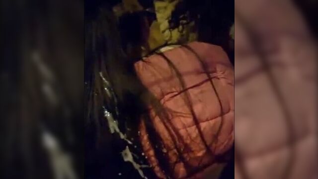 Encoxada cumming on unknown girl hair