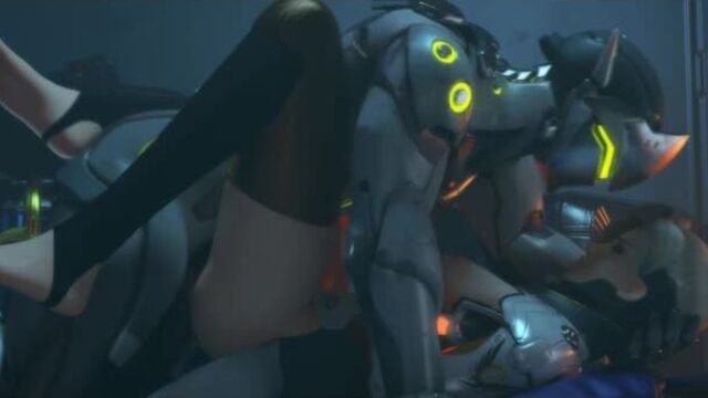 Genji x Mercy - missionary; vaginal fucked; stockings; 3D sex porno hentai; [Overwatch]