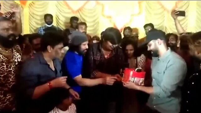 Karthik Subbaraj Birthday celebration - Chiyaan Vikram, Dhruv Vikram