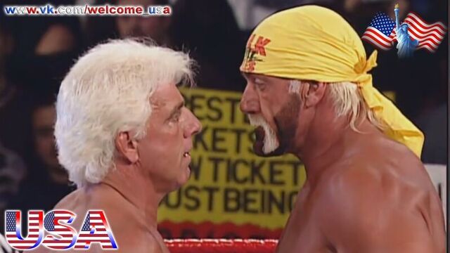 Американский бой Халк Хоган против Рик Флэр WWE USA Интересная битва в США ДРАКА
